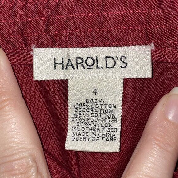 Vintage Harold’s Boho Ribbon Stripe Midi Skirt Size 4 100% Cotton Embroidered - Picture 3 of 11